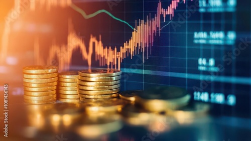 Cryptocurrency Inflation, A financial chart displaying inflation trends alongside a fluctuating cryptocurrency market graph