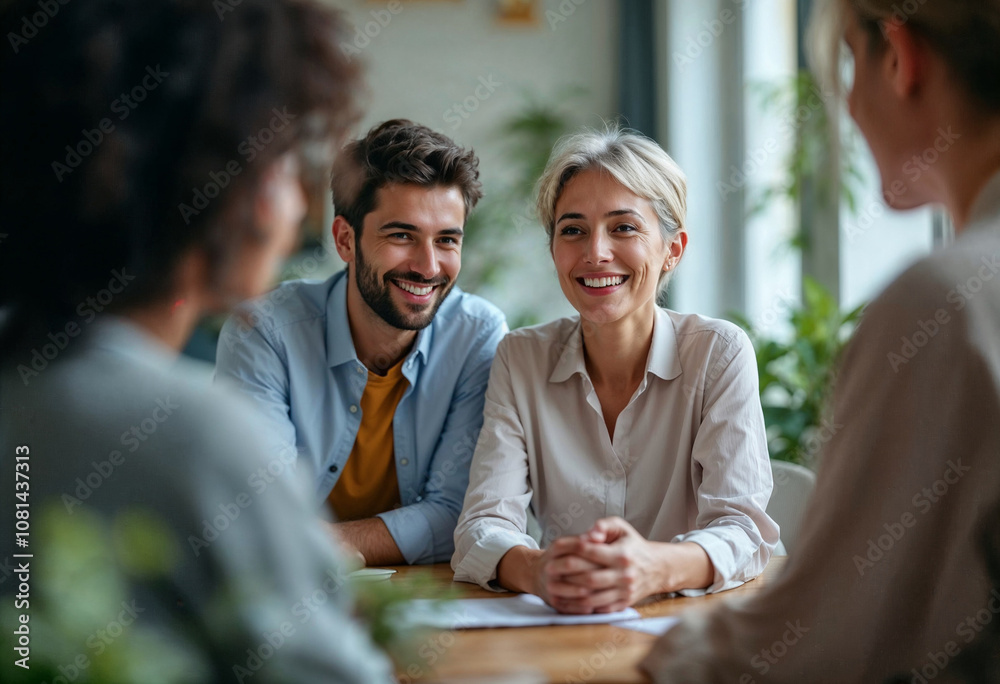 Portrait of a Cheerful Group of Professionals in a Brainstorming Meeting Portrait of a Cheerful Group of Professionals in a Brainstorming Meeting