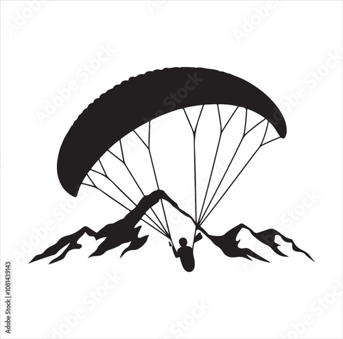 silhouette of a parachute