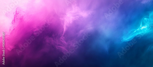 Abstract Pink and Blue Smoke Swirls on Dark Background