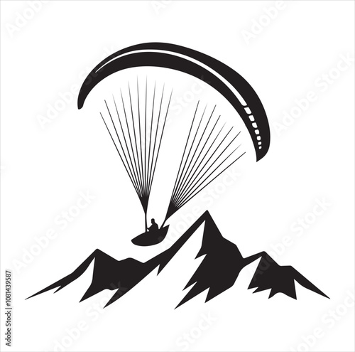 black and white parachute
