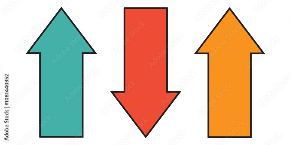 Long arrow. Black arrow pointing right. Black large arrow. Bold thine long arrow. Vector illustration