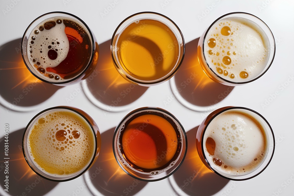 beer glasses on white background beer glasses on white background