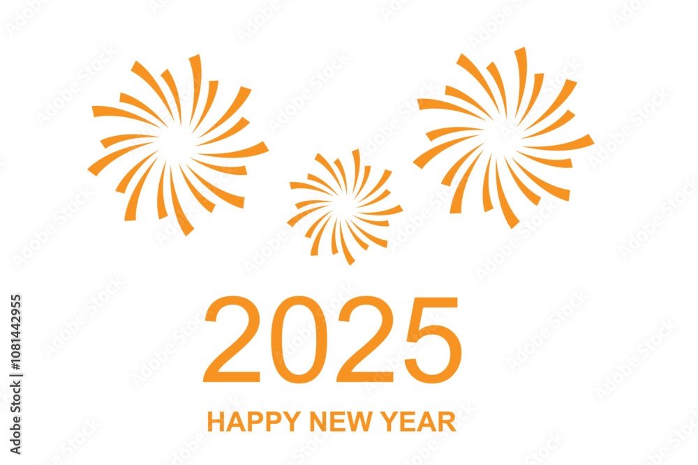 Happy new year 2025 template flat illustration Happy new year 2025 template flat illustration