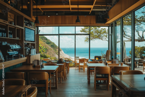 Stylish, superb view, seaside restaurant, seaside cafe.