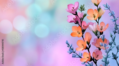 Pastel Spring Flowers Soft Bloom Background Floral Design