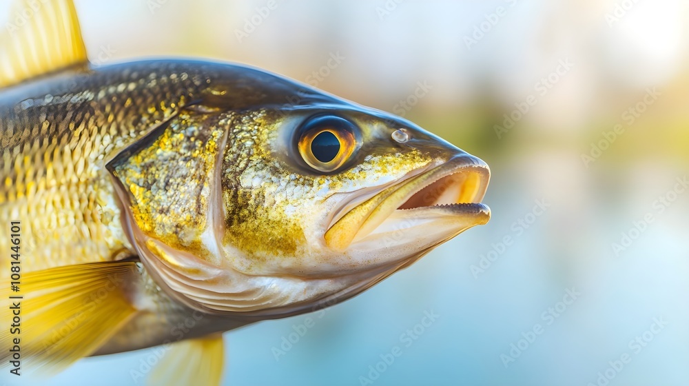 Closeup Fish Mouth Open Closeup Fish Mouth Open