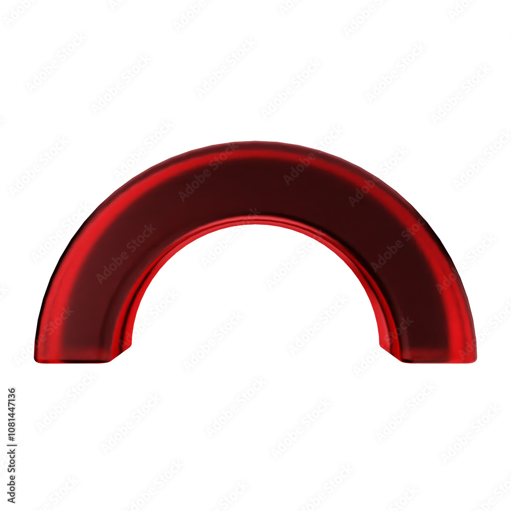 3d geometric glass red color