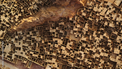 Super high shot of ancient Saudi Arabian ruins