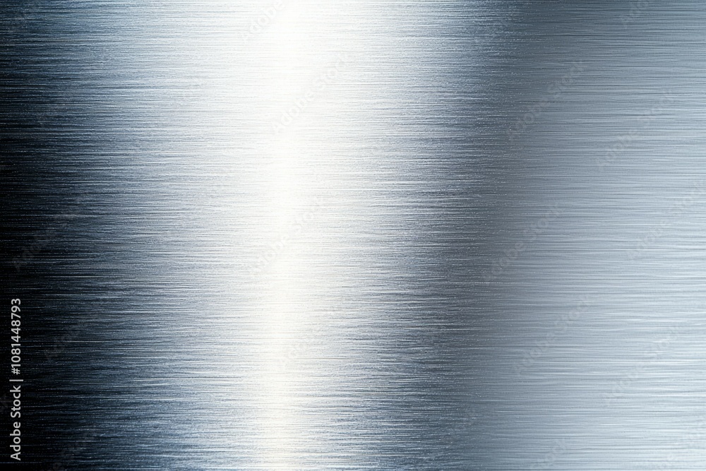 A silver metal surface with a black stripe A silver metal surface with a black stripe