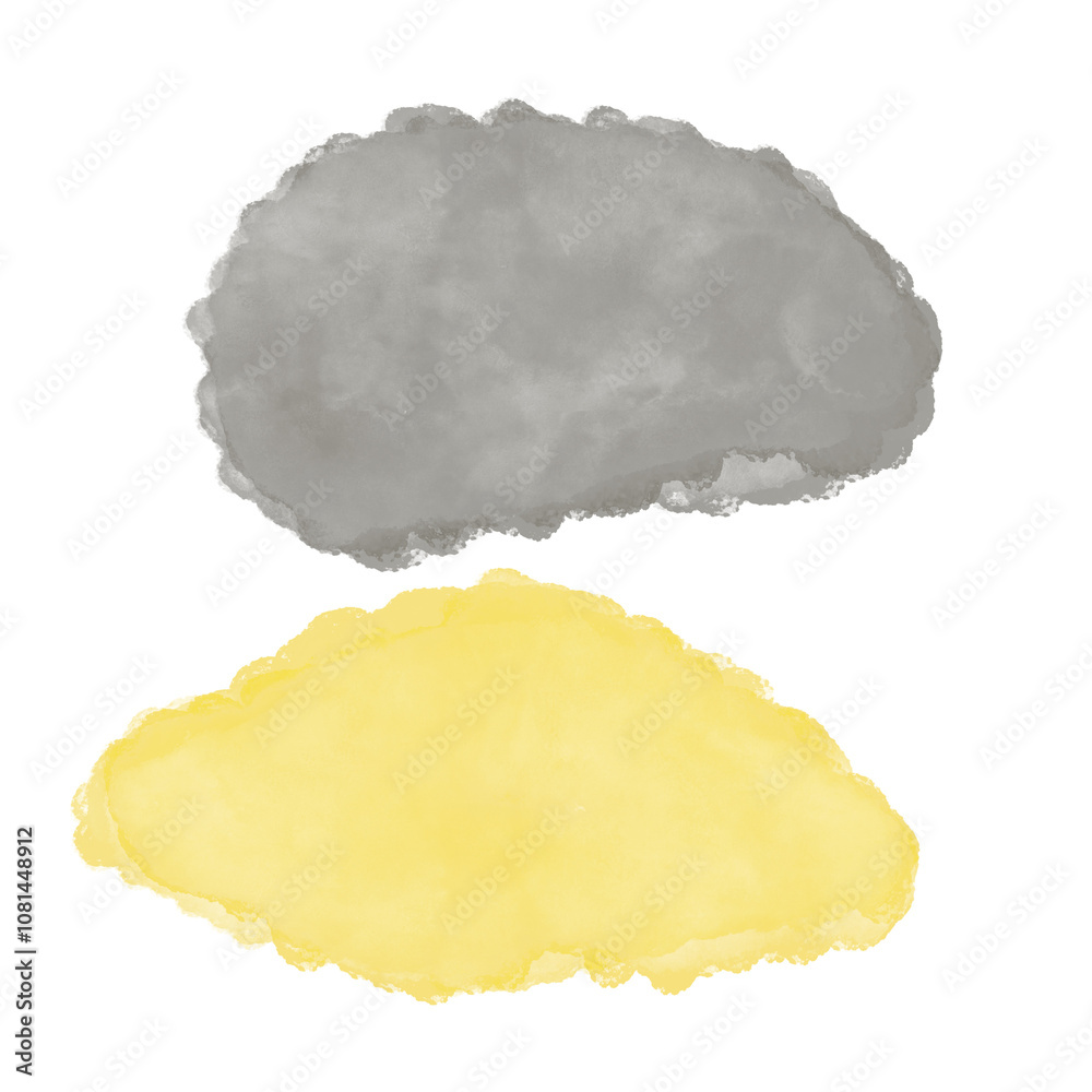 Yellow Grey Abstract Watercolor Shapes Yellow Grey Abstract Watercolor Shapes