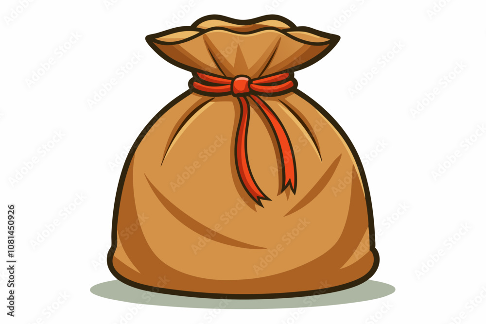 Burlap gift sack isolated on white background vector art illustration Burlap gift sack isolated on white background vector art illustration