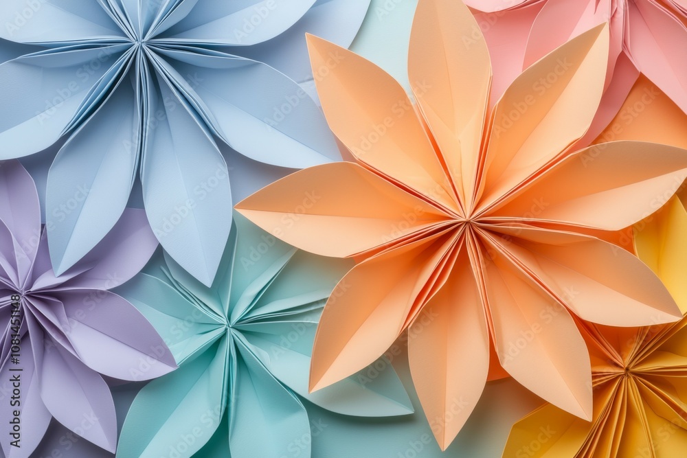 A colorful paper flower arrangement with a variety of colors A colorful paper flower arrangement with a variety of colors