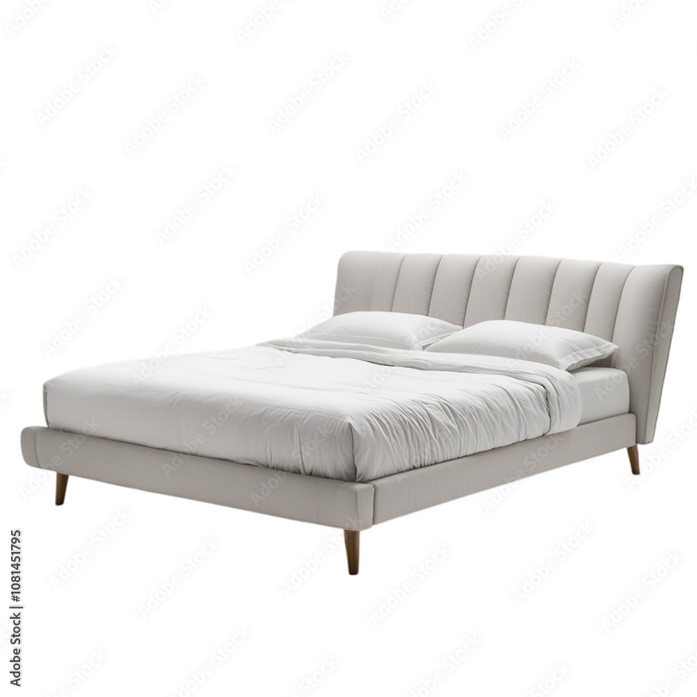 A colorful design of bed with modern style isolated on transparent background. PNG cutout. A colorful design of bed with modern style isolated on transparent background. PNG cutout.