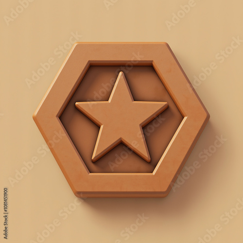 3d star in hexagon representing quality and excellence