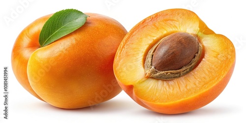 Isolated Single Apricot on Transparent Background for Culinary and Nutritional Uses - Fresh Fruit for Healthy Meals, Desserts, and Natural Recipes