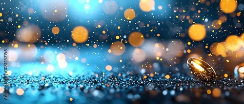 Dazzling glitter shimmering bokeh lights and frosty winter vibes create a captivating magical and enchanting background  This image is perfect for holiday party or festive event concepts
