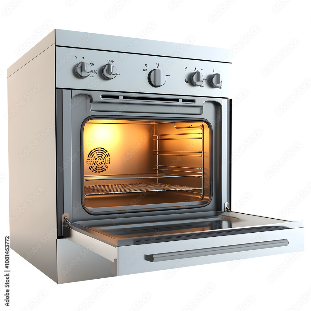 Full image of neat and clean oven isolated on transparent background Full image of neat and clean oven isolated on transparent background