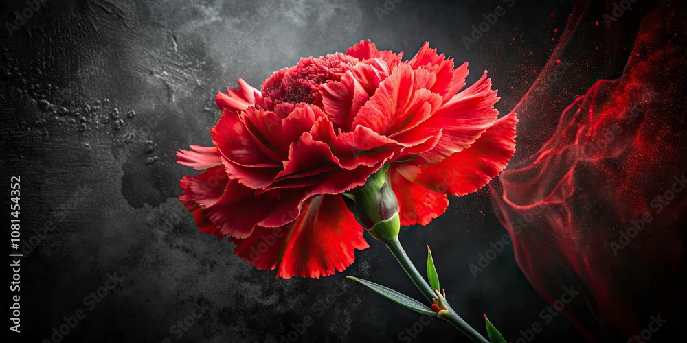 Stunning Double Exposure of Red Carnation on Black Background - Floral Art, Nature, Abstract Photography, Contrast, Beauty, Fine Art, Vivid Colors, Botanical, Creative Design, Visual Impact Stunning Double Exposure of Red Carnation on Black Background - Floral Art, Nature, Abstract Photography, Contrast, Beauty, Fine Art, Vivid Colors, Botanical, Creative Design, Visual Impact