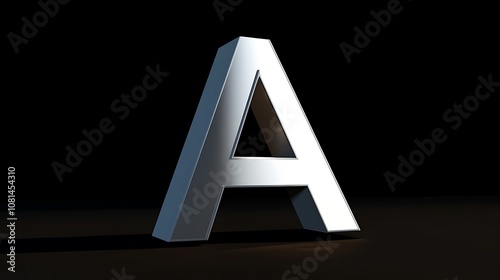 A clean white letter A placed on a black background with a faint shadow