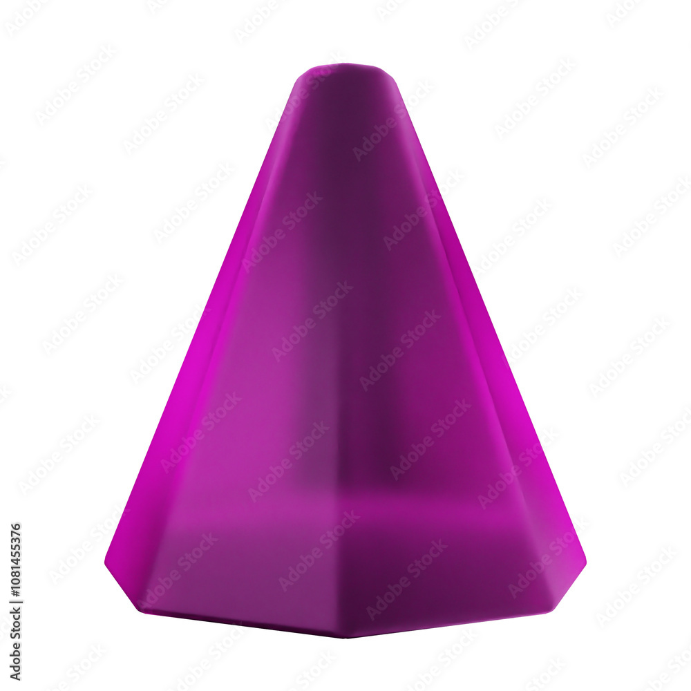 3d geometric glass purple color