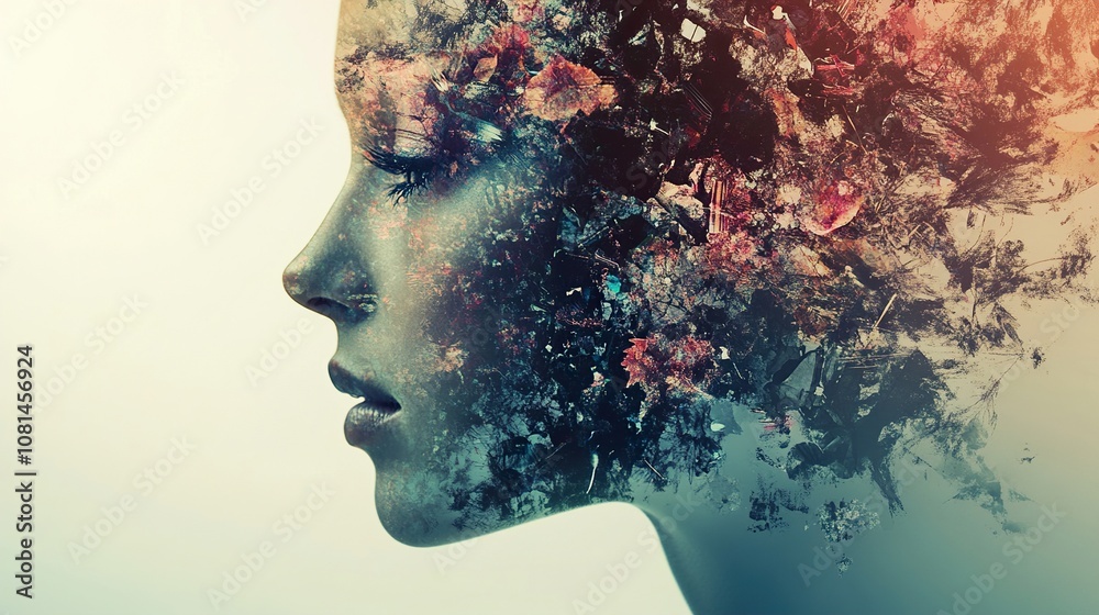 Abstract Woman Portrait: Nature and Imagination in a Surreal Double Exposure Abstract Woman Portrait: Nature and Imagination in a Surreal Double Exposure