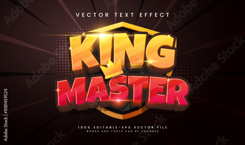 King master editable vector text effect, suitable for gaming or UI label needs.