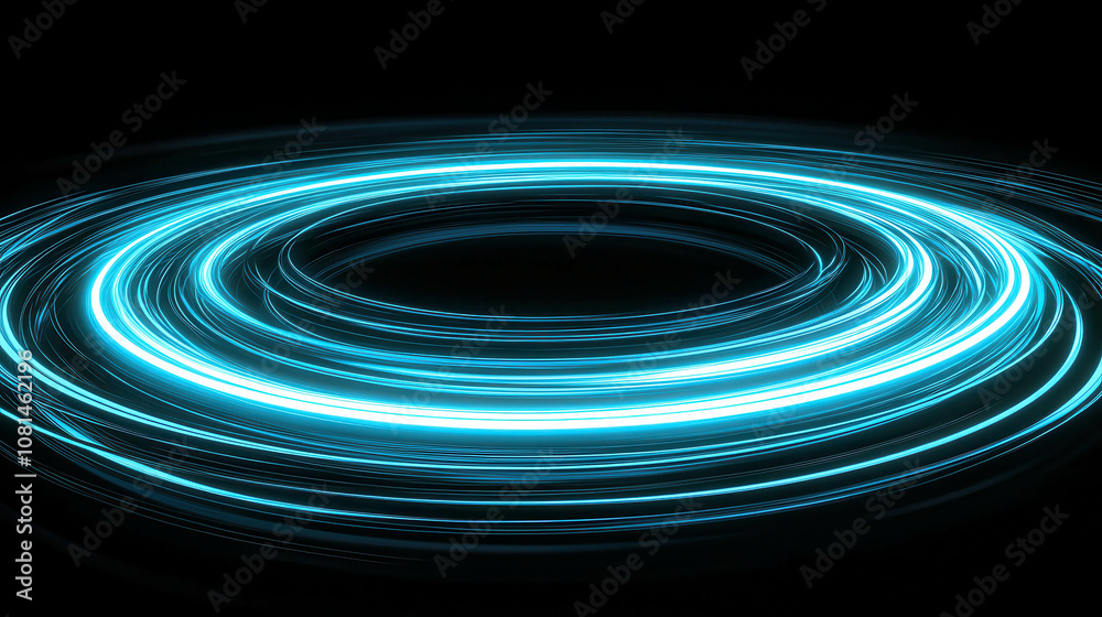 Vibrant Blue Light Swirls Creating a Dynamic Circular Motion Effect Against a Dark Background for Use in Abstract Digital Art or Technology Themes Vibrant Blue Light Swirls Creating a Dynamic Circular Motion Effect Against a Dark Background for Use in Abstract Digital Art or Technology Themes