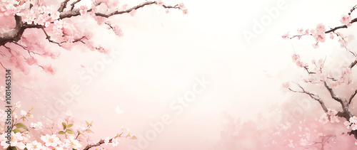 illustration blank festive spring Template Illustration banner background with cherry blossom photo