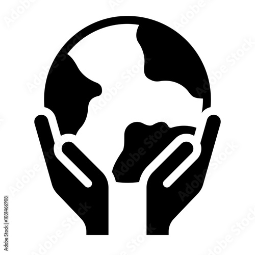 glyph icon symbolizing the need to protect and save the planet.