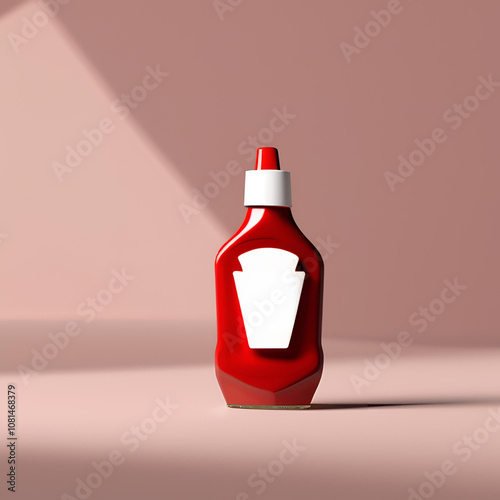 Wallpaper Mural 3d rendering of a sauce bottle with a blank label Torontodigital.ca