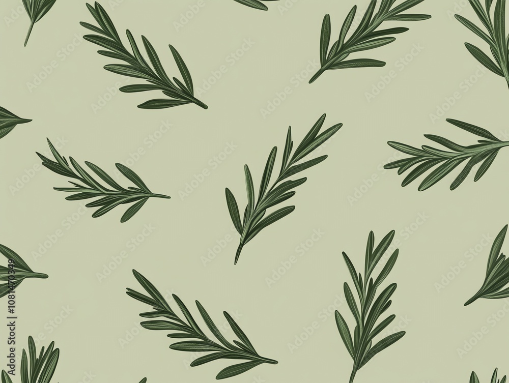 outlined rosemary sprigs pattern in dark green colour flat geometry shapes on greyish green background, holiday celebration themed card banner backdrop outlined rosemary sprigs pattern in dark green colour flat geometry shapes on greyish green background, holiday celebration themed card banner backdrop