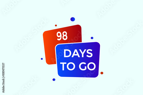 98 days to go, icon, stile, timer, countdown, clock, time,  background, template, 98 days to go, countdown, sticker, left banner, business, sale, label button
