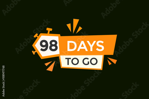 98 days to go, icon, stile, timer, countdown, clock, time,  background, template, 98 days to go, countdown, sticker, left banner, business, sale, label button
