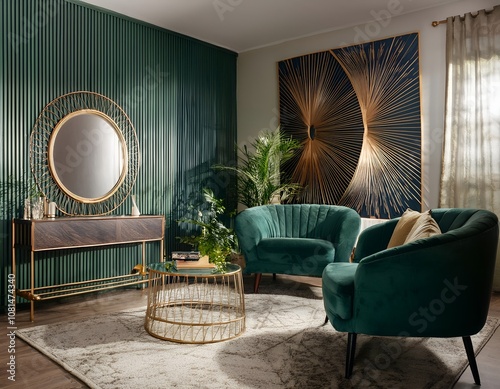 Art deco living room interior