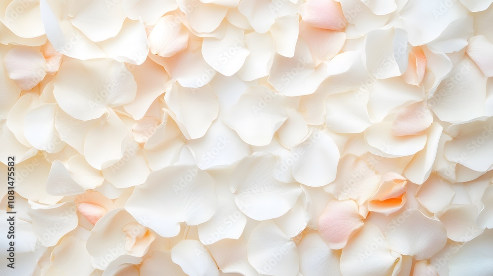 Delicate white and soft pastel petals create serene floral background, perfect for adding touch of elegance to any design Delicate white and soft pastel petals create serene floral background, perfect for adding touch of elegance to any design