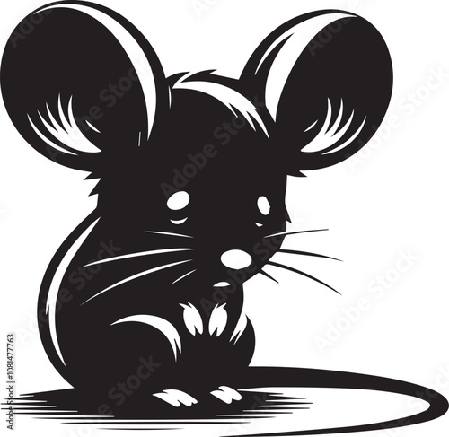 A sad mouse with drooping ears sitting alone