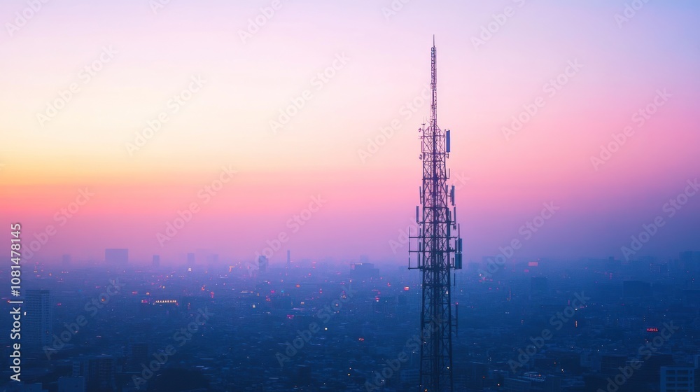 Silhouetted Tower at Dusk Silhouetted Tower at Dusk