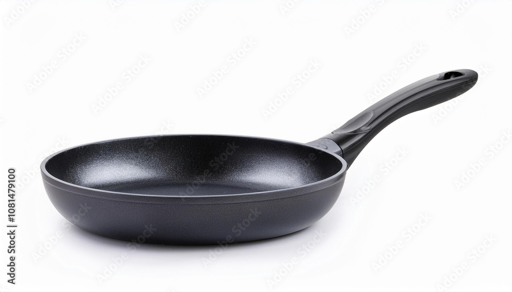 Skillet on White Background Isolated. Full Shot of Kitchen Utensils. Skillet on White Background Isolated. Full Shot of Kitchen Utensils.