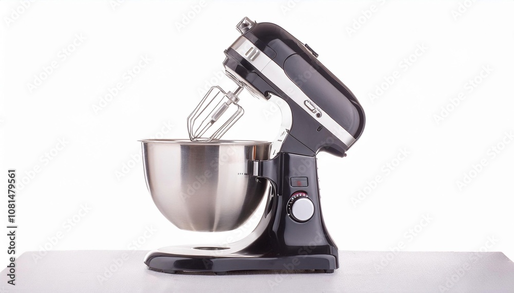 Stand Mixer on White Background Isolated. Full Shot of Kitchen Utensils. Stand Mixer on White Background Isolated. Full Shot of Kitchen Utensils.
