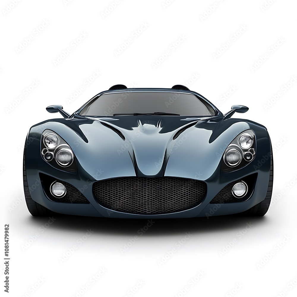 Car front isolated on a white background, close up Car front isolated on a white background, close up