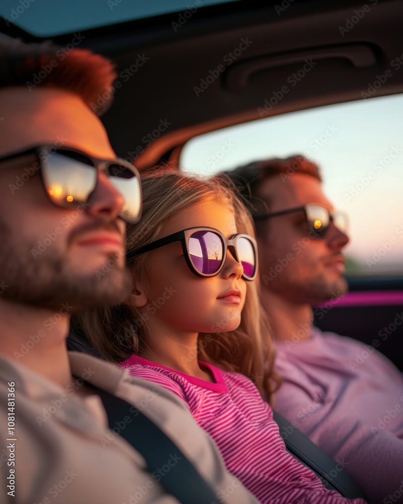 Exploring autonomous vehicle mobility family adventure in a modern transport environment sunset viewpoint Exploring autonomous vehicle mobility family adventure in a modern transport environment sunset viewpoint