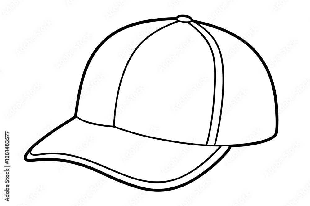 Trucker hat line art vector, Trucker cap outline illustration Trucker hat line art vector, Trucker cap outline illustration