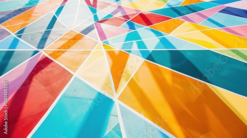 A modern art depiction of interconnected pathways in diverse colors merging towards a central point on a plain backdrop, Illustrating convergence and diversity, photography style