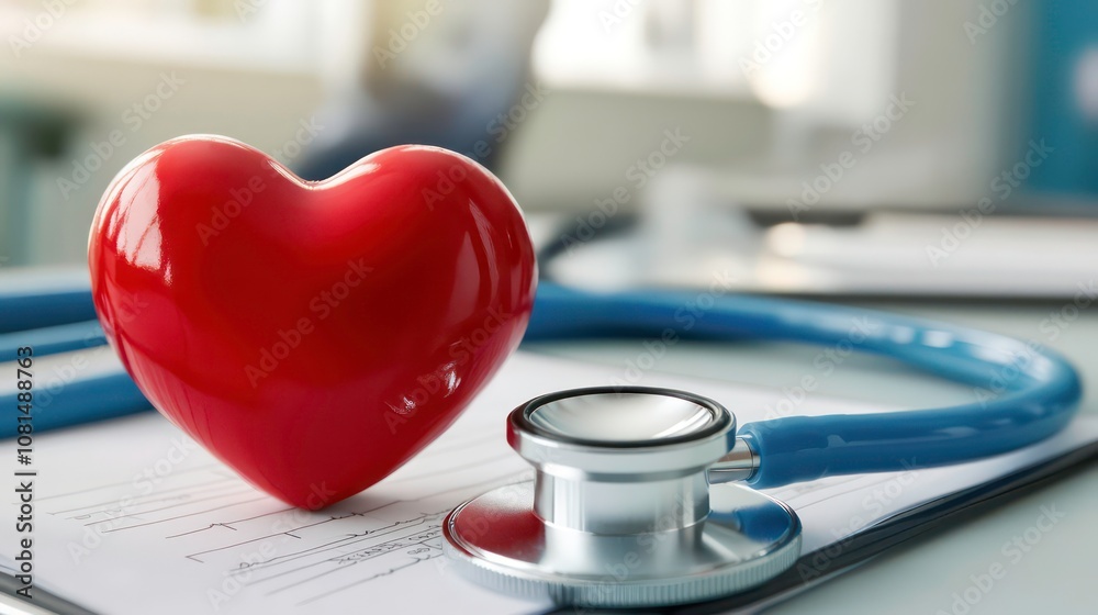 Medical check-up concept.Document for performed on a patient checked for a heart condition Medical check-up concept.Document for performed on a patient checked for a heart condition