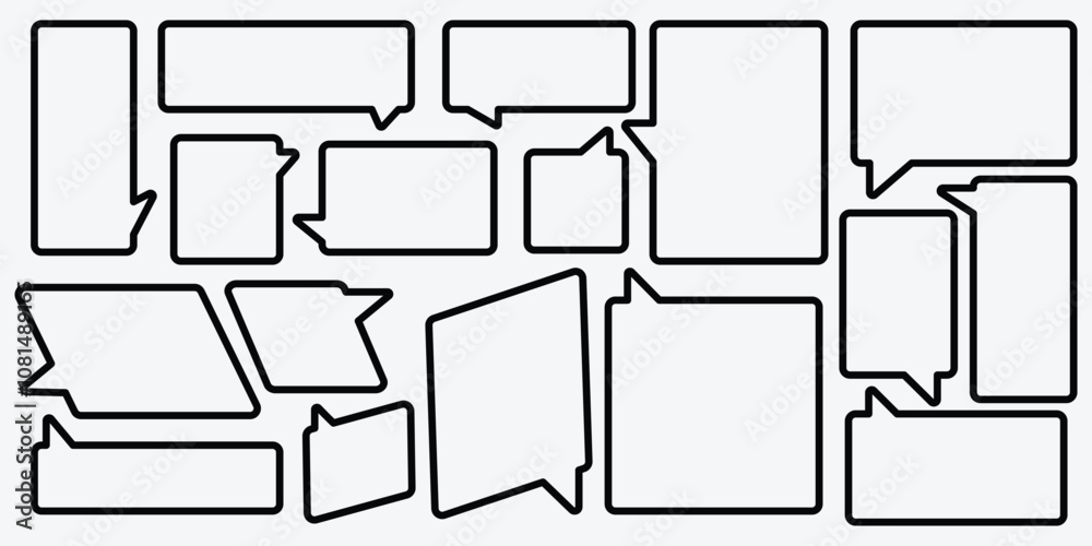 Speech Bubble icon set. Cloud speech bubbles collection. Quote box frame. Comic speech doodle. Speech Bubble icon set. Cloud speech bubbles collection. Quote box frame. Comic speech doodle.