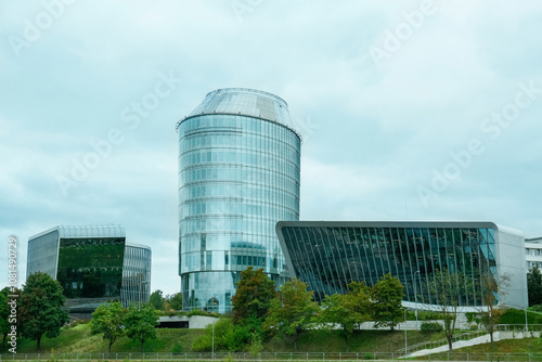 Modern office buildings wit...