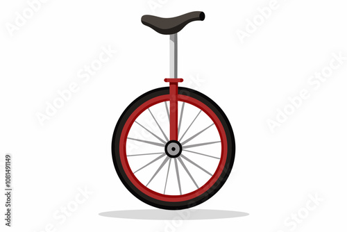 A unicycle isolated on white background vector art tllustration