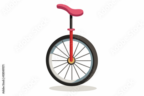 A unicycle isolated on white background vector art tllustration