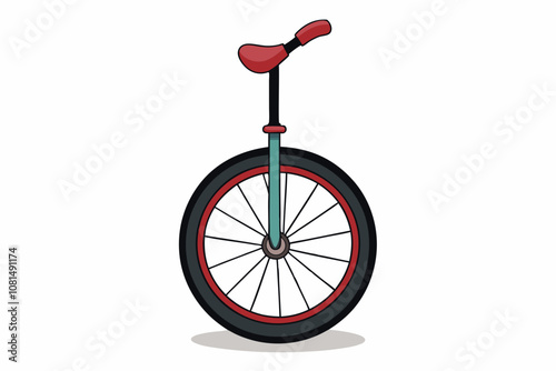 A unicycle isolated on white background vector art tllustration